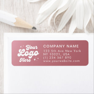 Elegant Rose Gold Logo Website Phone Label