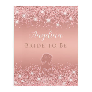 Elegant Rose Gold Luxe Shimmer Bridal Shower Acrylic Print
