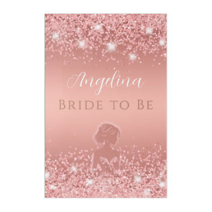 Elegant Rose Gold Luxe Shimmer Bridal Shower Acrylic Print