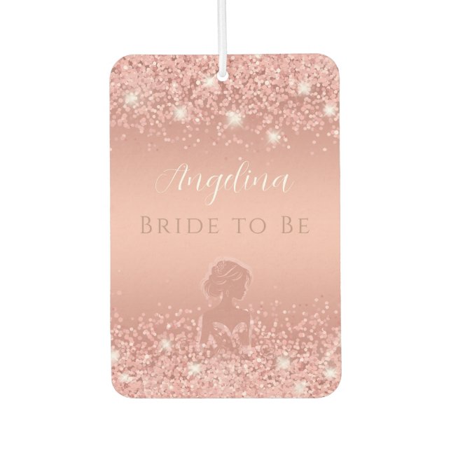 Elegant Rose Gold Luxe Shimmer Bridal Shower  Air Freshener (Front)
