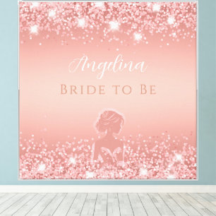Elegant Rose Gold Luxe Shimmer Bridal Shower Canvas Print