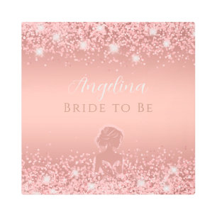 Elegant Rose Gold Luxe Shimmer Bridal Shower  Metal Print