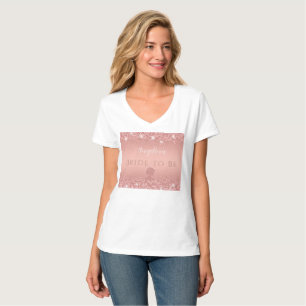 Elegant Rose Gold Luxe Shimmer Bridal Shower T-Shirt
