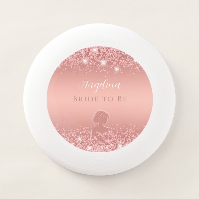 Elegant Rose Gold Luxe Shimmer Bridal Shower  Wham-O Frisbee (Front)