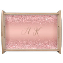 Elegant Rose Gold Luxe Shimmer Monogram