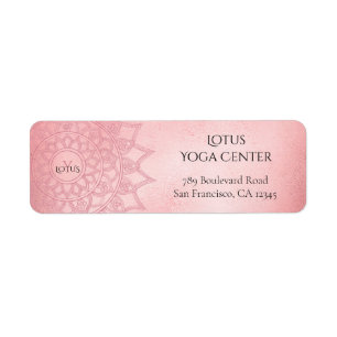 Elegant Rose Gold Mandala Monogram Return Address Label