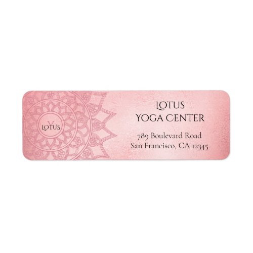 Elegant Rose Gold Mandala Monogram Return Address Label