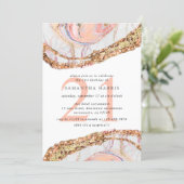 Elegant Rose Gold Marble 21st Birthday Party Invitation (Standing Front)