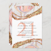 Elegant Rose Gold Marble 21st Birthday Party Invitation (Front/Back)