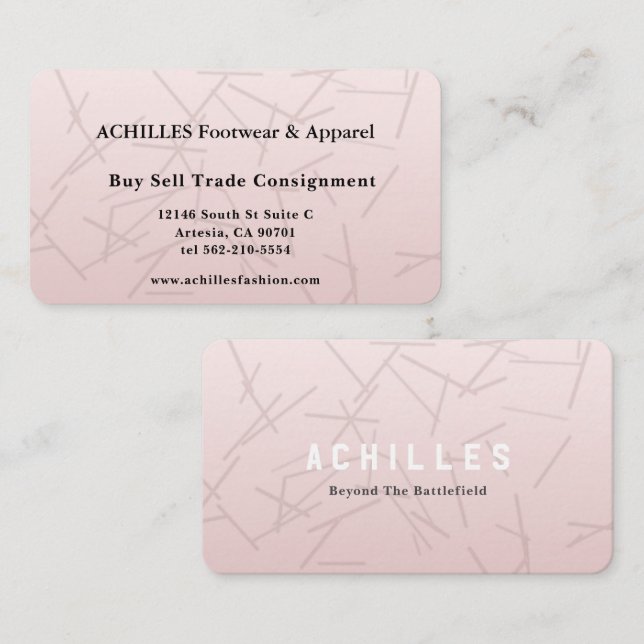 Elegant Rose Gold Marble Business Card (Front/Back)