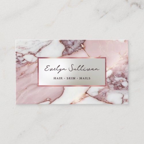 elegant rose gold marble business card