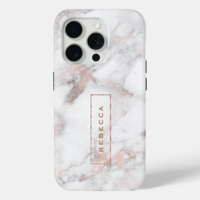 Elegant rose-gold marble Case-Mate iPhone case (Back)