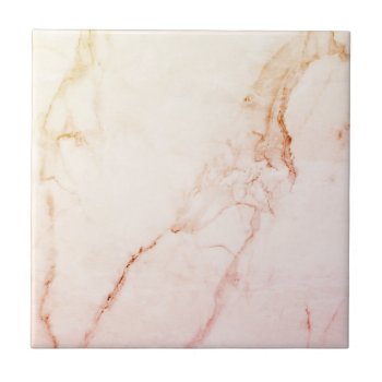 Elegant Rose Gold Marble Ceramic Tile by TheSillyHippy at Zazzle