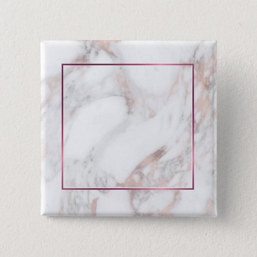 Elegant Rose Gold Marble Custom Blank Template Button