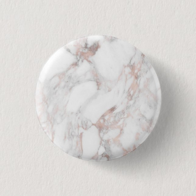 Elegant Rose Gold Marble Custom Blank Template Button (Front)