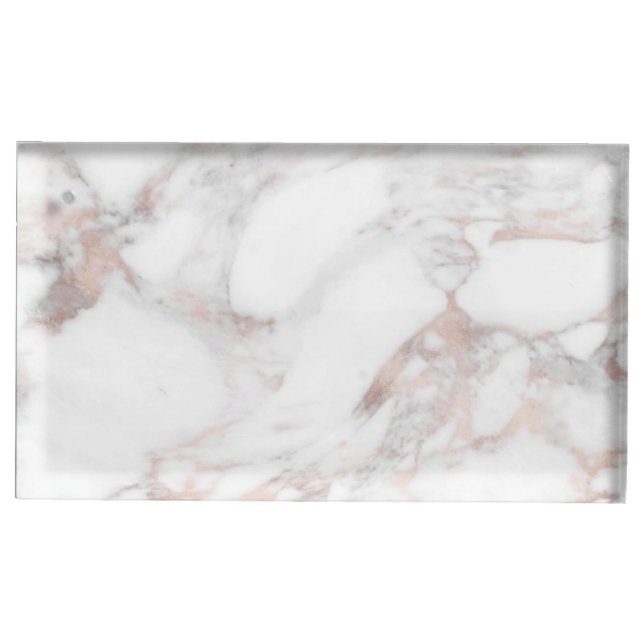 Elegant Rose Gold Marble Custom Blank Template Place Card Holder (Front)