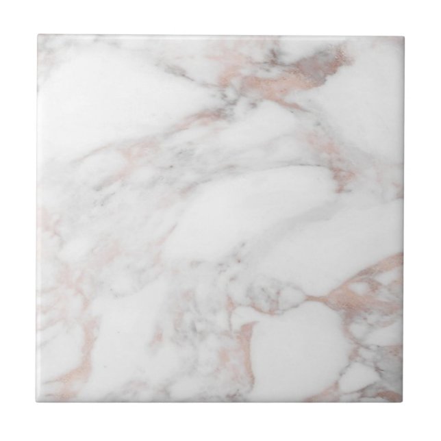 Elegant Rose Gold Marble Customizable Template Ceramic Tile (Front)