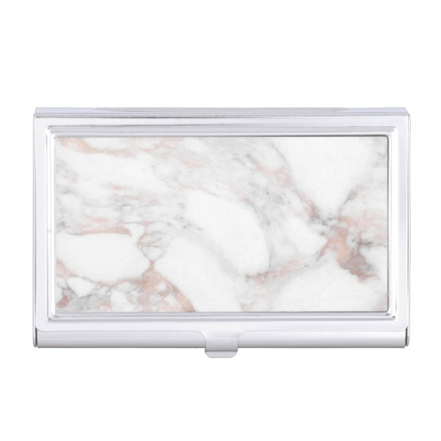 Elegant Rose Gold Marble Modern Blank Template Business Card Case (Front)