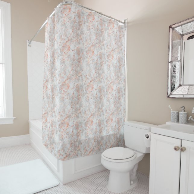 Elegant Rose Gold Marble   Shower Curtain (In Situ)
