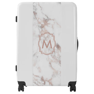 Elegant Rose-gold Marble Stone Luggage