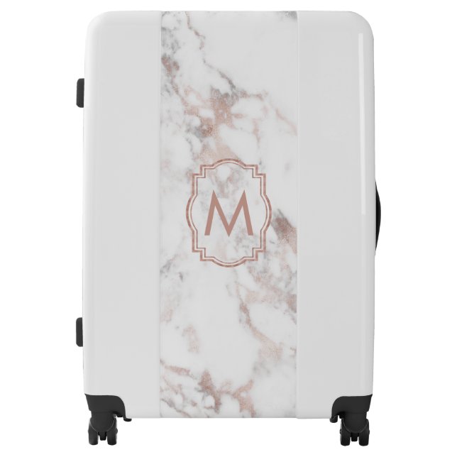 Elegant Rose-gold Marble Stone Luggage (Front)