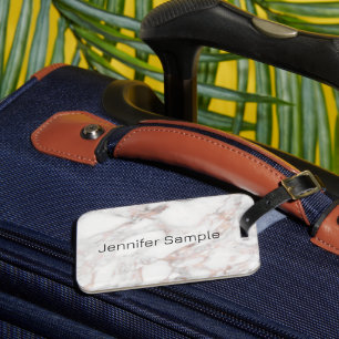 Elegant Rose Gold Marble Template Modern Luggage Tag