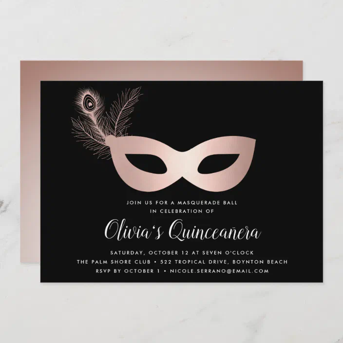 Elegant Rose Gold Masquerade Theme Quinceanera Invitation Zazzle Com Elegant Rose Gold Masquerade Theme Quinceanera Invitation Zazzle Com