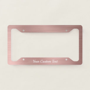 Elegant Rose Gold Metallic Chic Personalized License Plate Frame