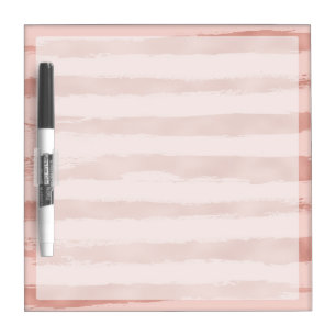 Elegant Rose Gold Metallic Handpainted Stripes Dry Erase Board