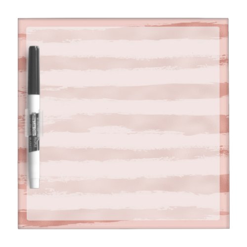 Elegant  Rose Gold Metallic Handpainted Stripes Dry Erase Board