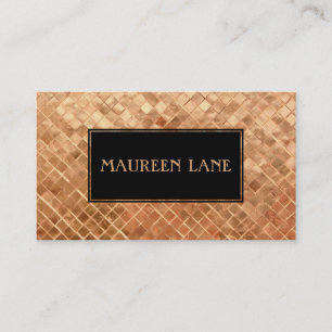 Elegant Rose Gold Metallic Look Tiles Business Card