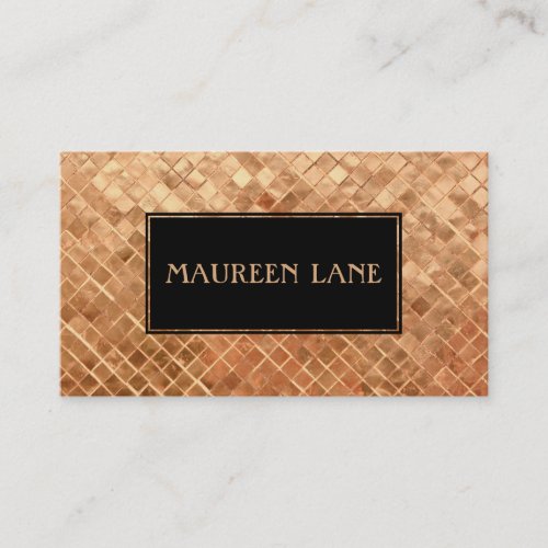 Elegant Rose Gold Metallic Look Tiles Business Card