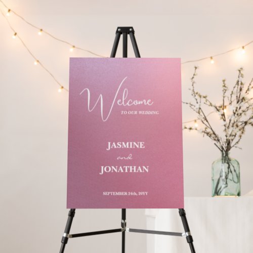 Elegant Rose Gold Minimal Wedding Welcome Sign