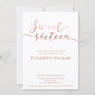 Elegant rose gold minimalist chic calligraphy invitation