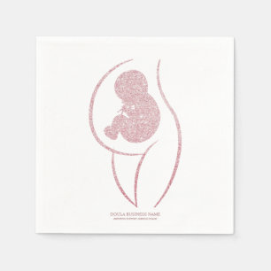 Elegant Rose Gold Minimalist Mother and Baby Napkins