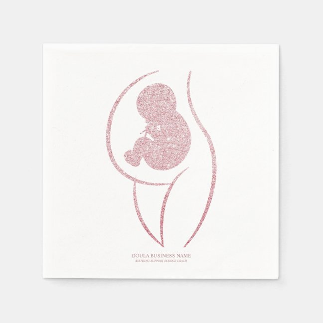 Elegant Rose Gold Minimalist Mother and Baby Napkins