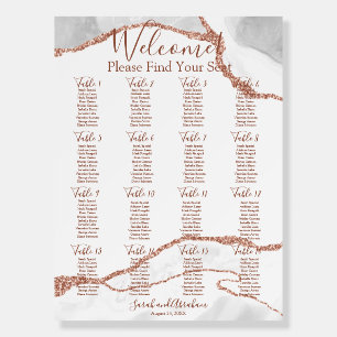 Elegant Rose Gold Minimalist Wedding Seating Chart Foam Board