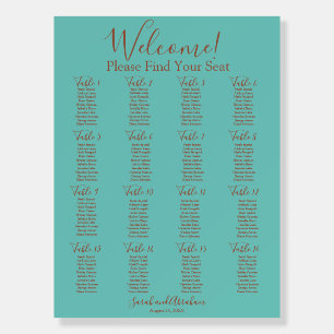 Elegant Rose Gold Minimalist Wedding Seating Chart Foam Board