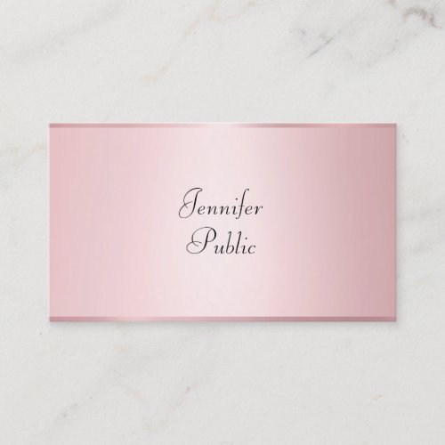 Elegant Rose Gold Modern Calligraphed Professional Business Card