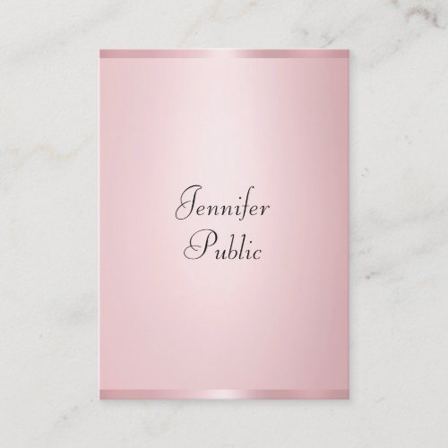 Elegant Rose Gold Modern Calligraphy Professional Business Card