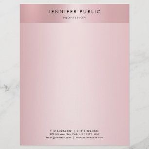 Elegant Rose Gold Modern Minimalist Template Letterhead