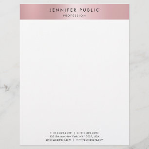Elegant Rose Gold Modern Minimalistic Template Letterhead