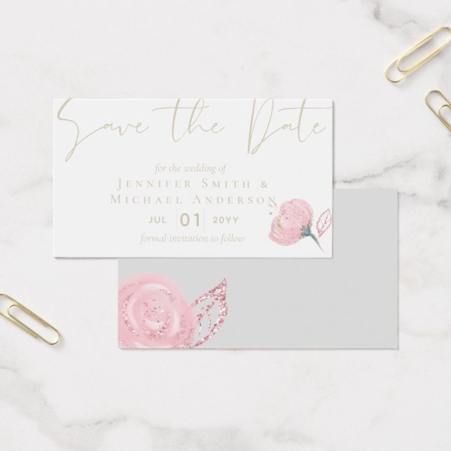 Elegant Rose Gold Modern Wedding Sparkle (Office)