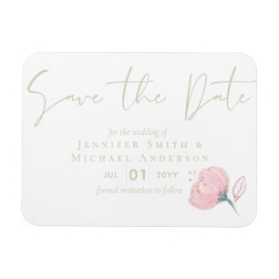 Elegant Rose Gold Modern Wedding Sparkle Magnet