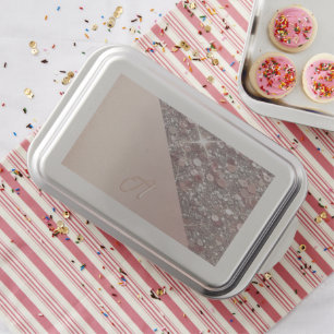 Elegant Rose Gold Monogram Cake Pan