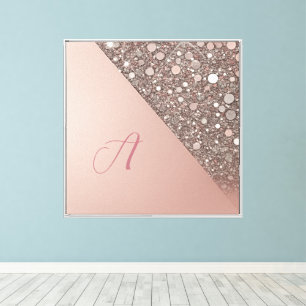Elegant Rose Gold Monogram Canvas Print