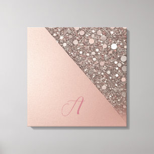Elegant Rose Gold Monogram Canvas Print