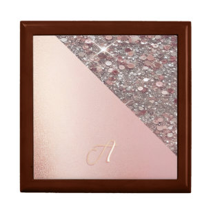 Elegant Rose Gold Monogram Gift Box
