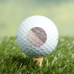 Elegant Rose Gold Monogram Golf Balls