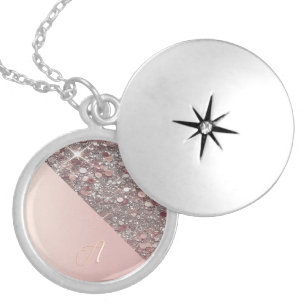 Elegant Rose Gold Monogram Locket Necklace